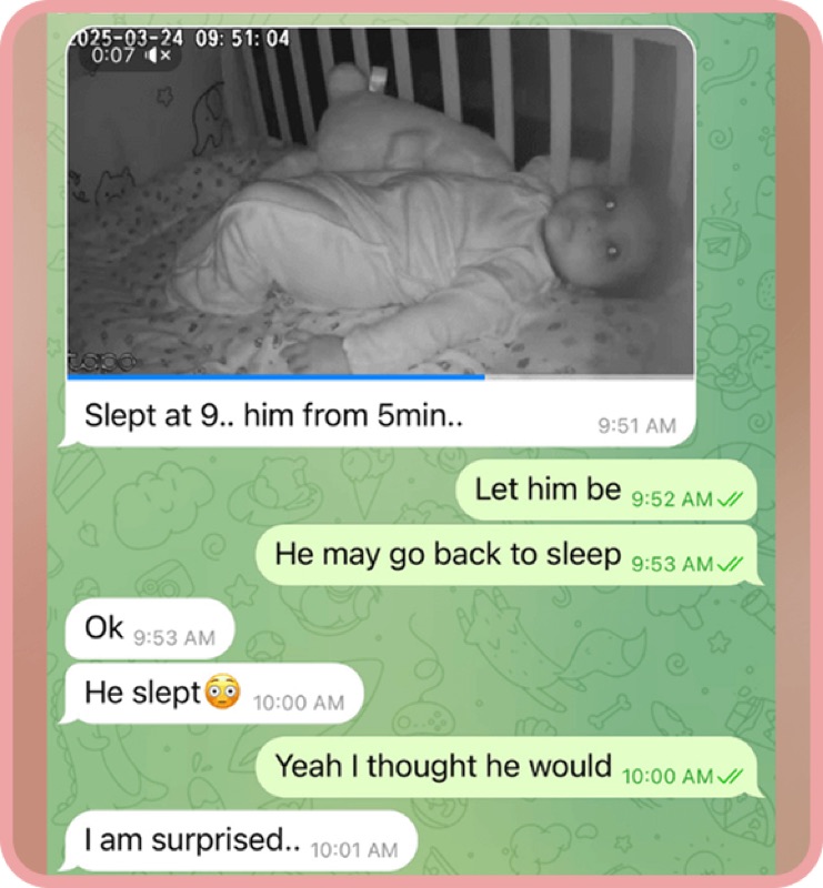 Message from a mom: baby slept 9pm to 7:30am