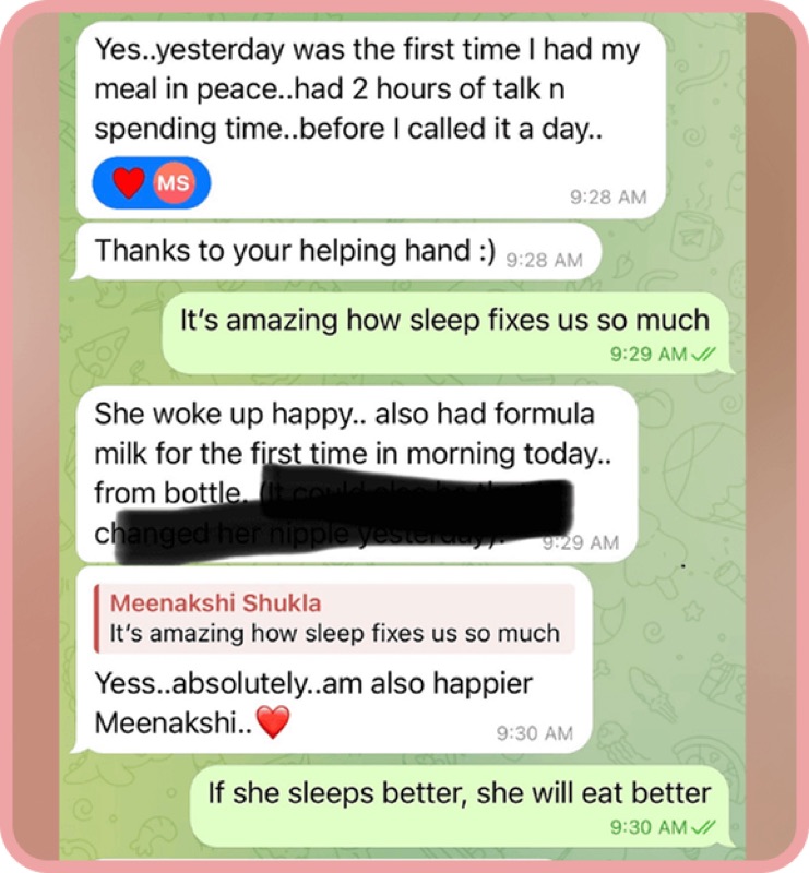 Message from a mom: she slept better and ate better