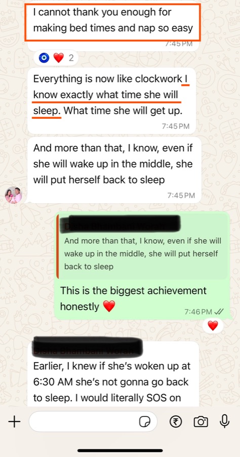 Message from a mom: no more rocking or massaging her in my lap to sleep