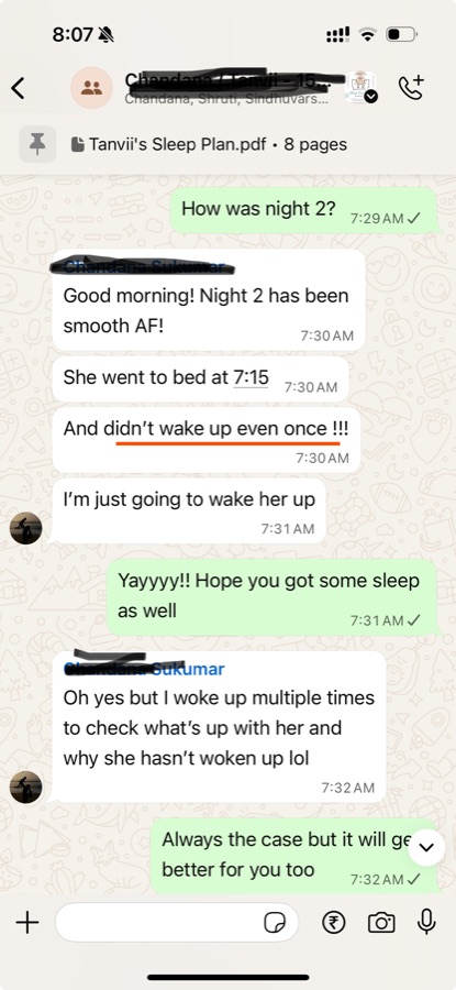Message from a mom: she didn't wake up even once